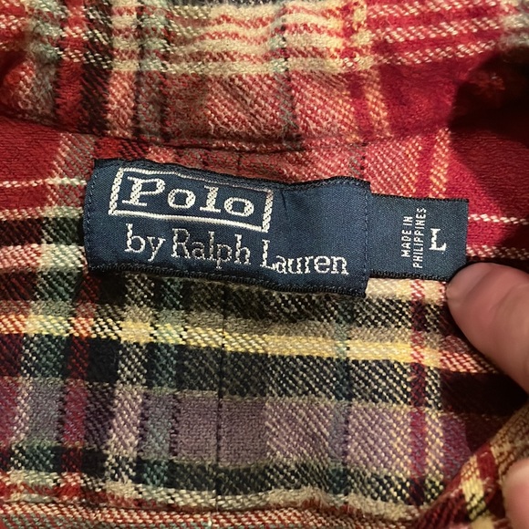 EUC POLO by Ralph Lauren multicolor shacket with leather on elbows - Picture 4 of 4